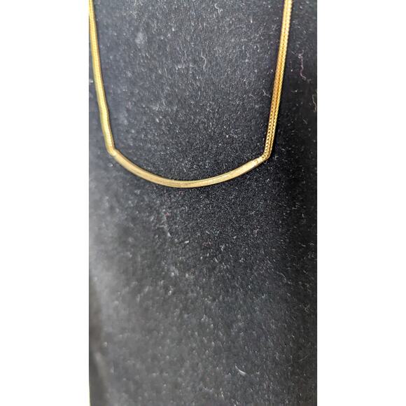 Vintage Signed gold tone Sarah Coventry bar necklace minimalism - Picture 3 of 7